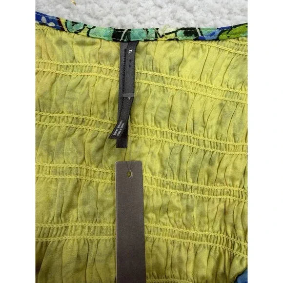 Anthropologie Midi Dress Women Peregrine Yellow Floral Preppy Vacay Boho XL NWT - Picture 10 of 10